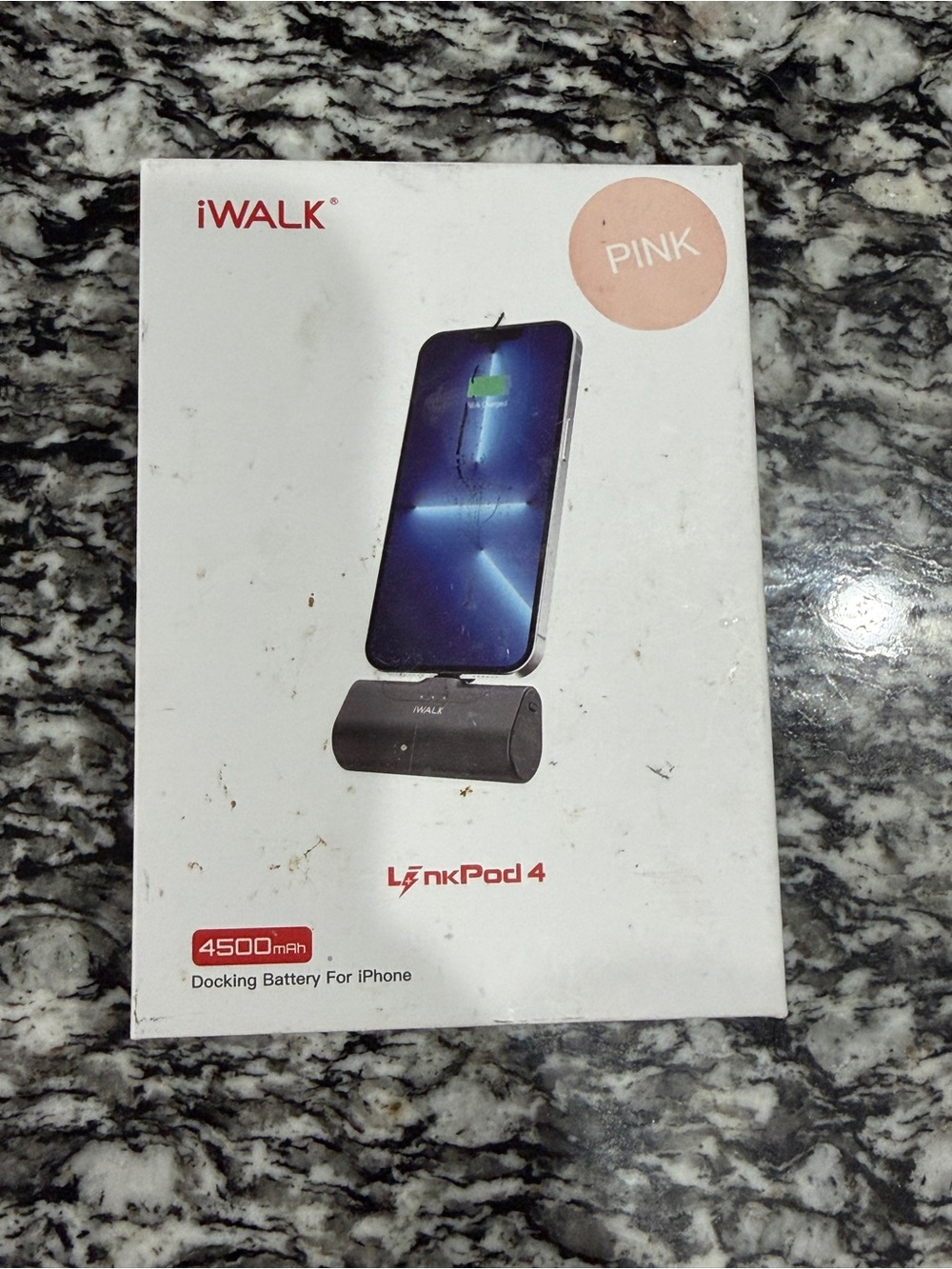 LinkPod 4 Portable Docking Battery Pack — Pink